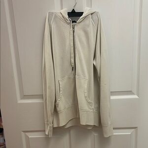 Cream Zip-Up Hoodie